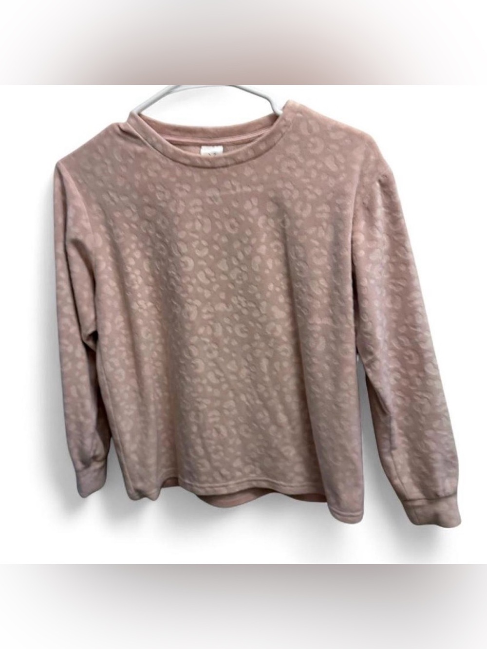Pink leopard women’s pullover sweatshirt size large